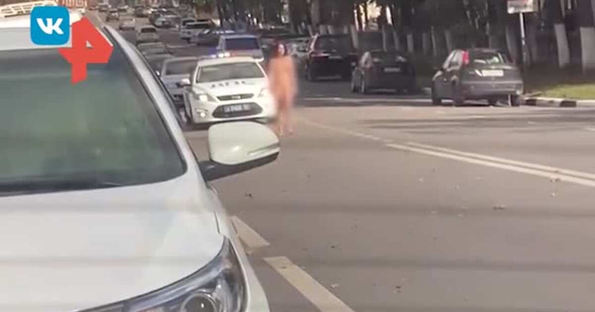 Куколки с интимными стрижками прогуливаются голыми о дороге