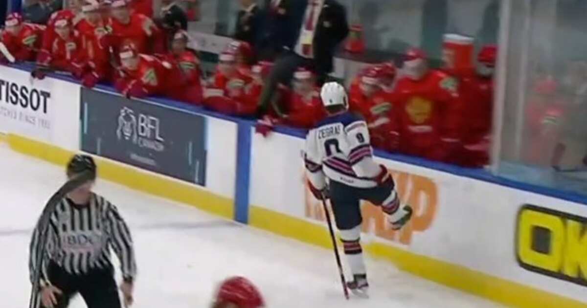 В Сети гадают, что американский хоккеист кричал россиянам после гола |  Спорт