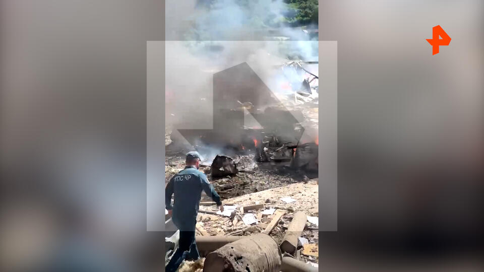 Видео с места взрыва газовых баллонов в Чечне