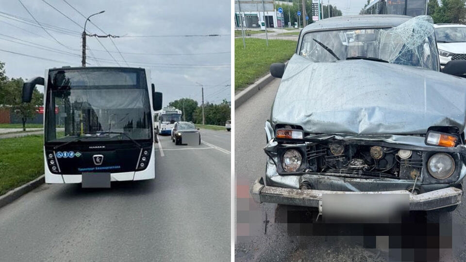 Человек погиб в ДТП с пассажирским автобусом и Lada Niva в Уфе