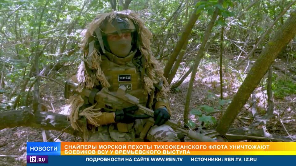 Снайперы морпехов ТОФ уничтожают боевиков ВСУ у Времьевского выступа