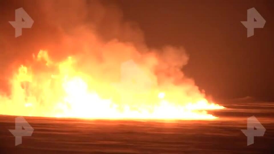 Власти назвали причину масштабного пожара на реке Обь