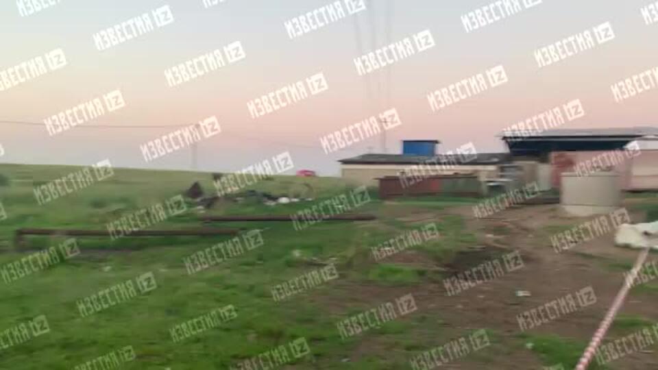 Видео с места катастрофы вертолета Росгвардии в Ленобласти