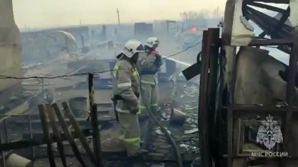 Локализован пожар в в забайкальской Борзе