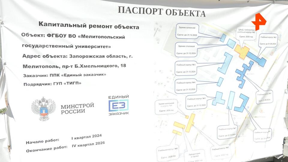 Капитальный ремонт проводят в Мелитопольском госуниверситете по поручению Путина