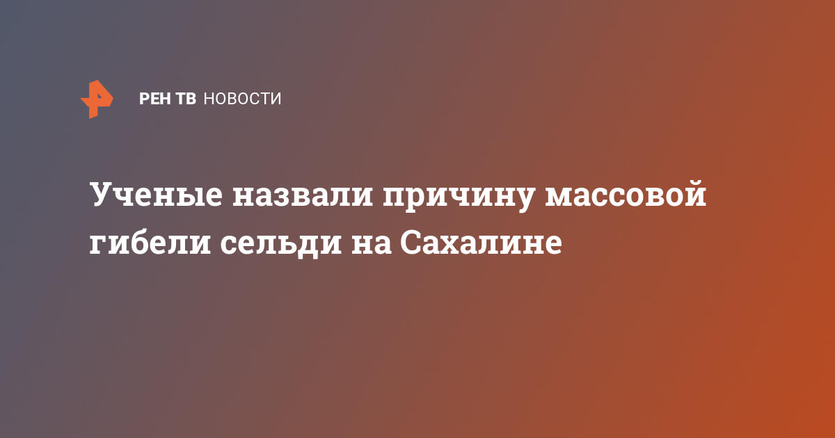 Ученые назвали причину массовой гибели сельди на Сахалине — 28.10.2020 — В России, Срочные новости на РЕН ТВ
